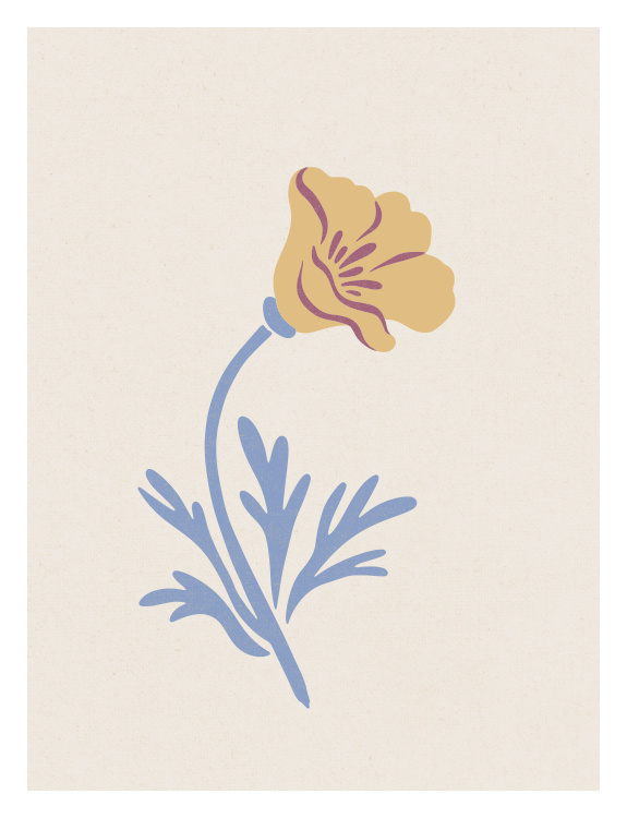 Add a touch of modern botanical charm to your space with this Wild & Free Poppy Art Print, featuring a stylized poppy flower in soft, playful hues.