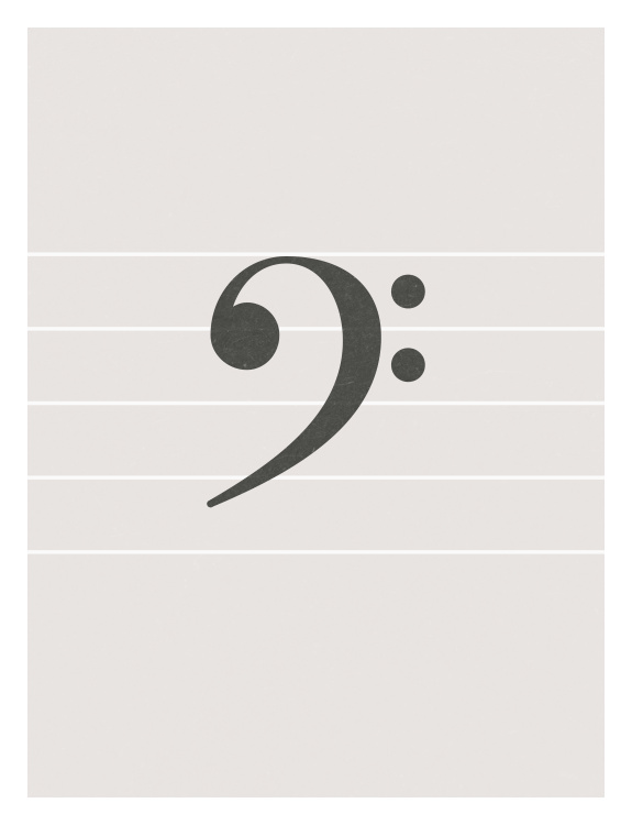 Create a timeless and sophisticated space with this Bass Clef Art Print, featuring a minimalist musical symbol on subtle sheet music lines.