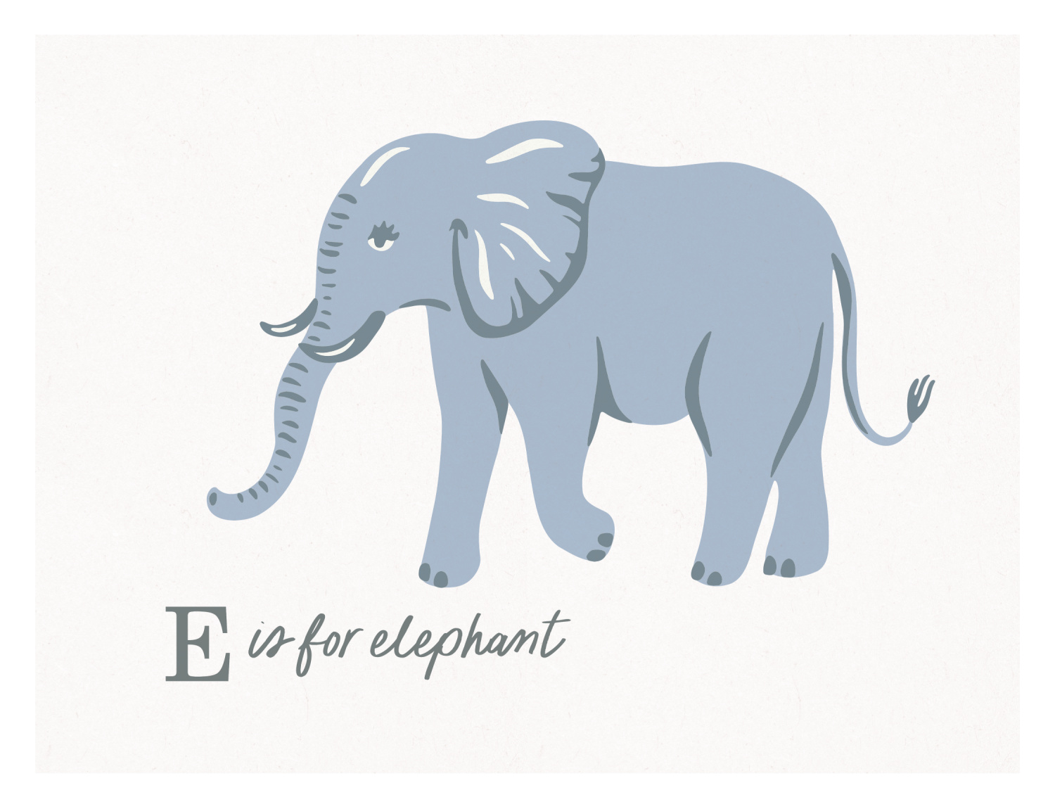 Animal Names Elephant Art Print