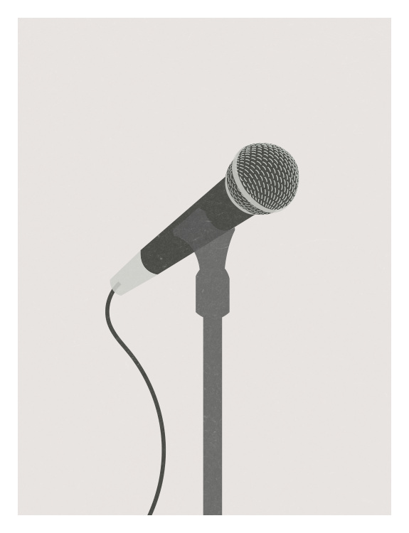 Celebrate the power of music and performance with this Singer Microphone Art Print, featuring a classic stage microphone illustrated in a clean, minimalist style.