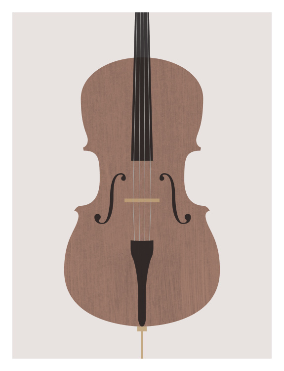 Bring the beauty of classical music into your space with this Orchestra Cello Art Print, featuring a clean and elegant illustration of a traditional cello.