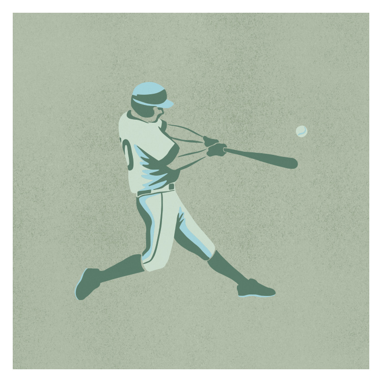 Celebrate America’s favorite pastime with this Grand Slam Three Art Print, featuring a dynamic baseball player making powerful contact at the plate in a clean, modern silhouette style.