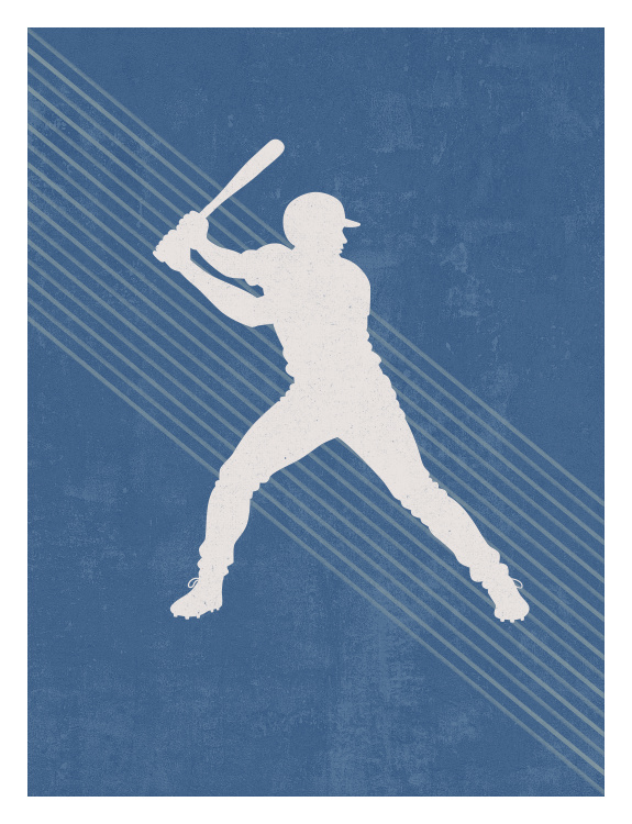 Celebrate America’s favorite pastime with this Boys Sports Baseball Art Print featuring a dynamic baseball player silhouette poised at the plate against a vintage-inspired blue backdrop.