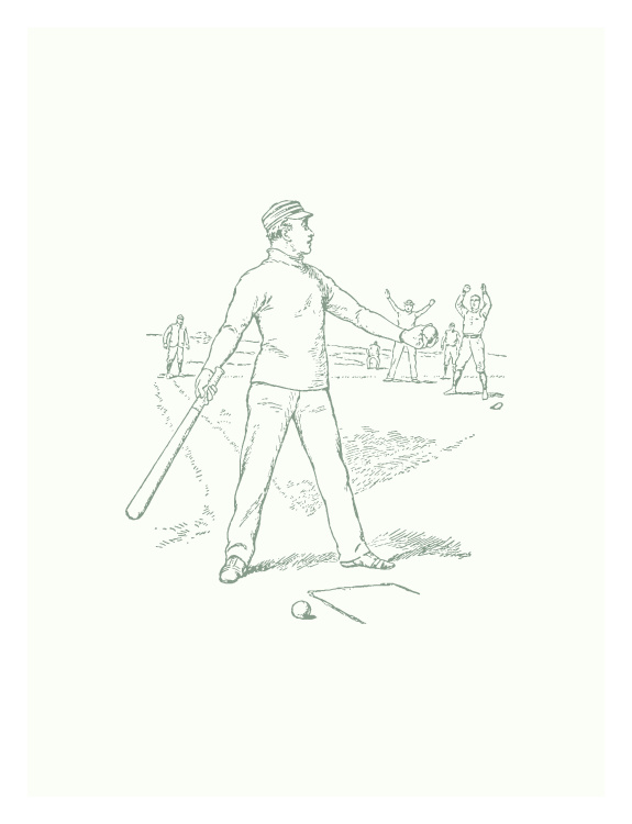 Capture the timeless spirit of America's favorite pastime with Baseball Toile One Art Print, featuring a vintage-inspired baseball illustration rendered in a classic sketchbook and antique engraving style.
