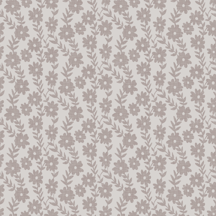 Folk Daisy Wallpaper brings cheerful vintage charm to your home with a whimsical pattern of stylized daisies and winding leafy vines inspired by Scandinavian folk art and retro botanical prints.