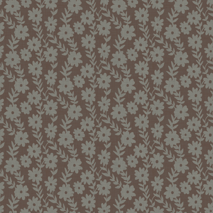 Folk Daisy Wallpaper brings cheerful vintage charm to your home with a whimsical pattern of stylized daisies and winding leafy vines inspired by Scandinavian folk art and retro botanical prints.