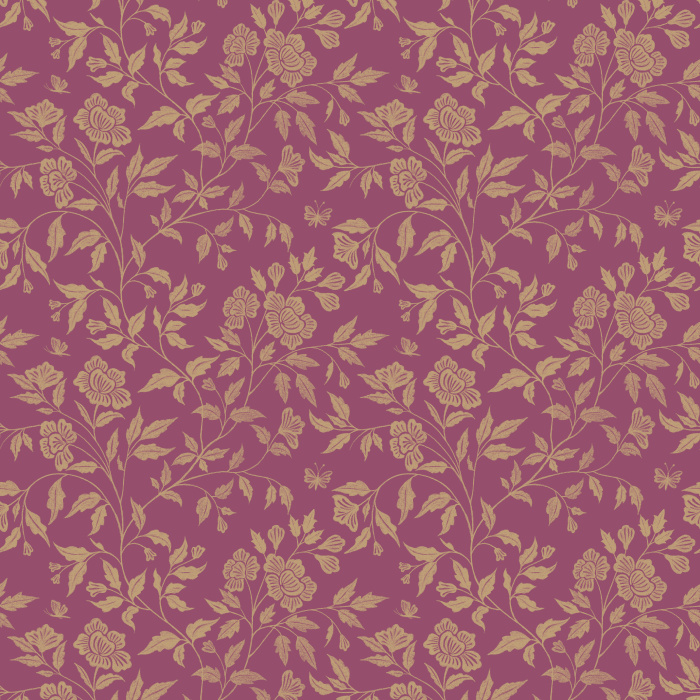 Classic Bloom Wallpaper features graceful trailing floral vines with hand-drawn blossoms and delicate botanical leaves inspired by antique botanical illustrations, traditional block prints, and timeless English garden textiles.