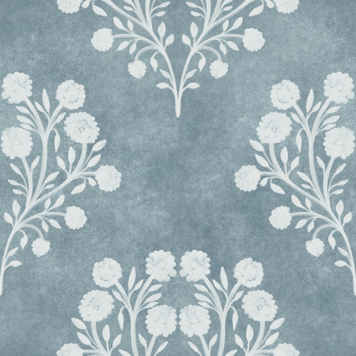 Textured Damask Wallpaper features a graceful floral damask motif set against a softly weathered background, blending classic botanical elegance with subtle vintage texture.