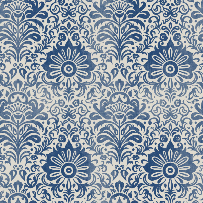 Blockprint Floral Wallpaper showcases an intricate hand-carved floral motif inspired by traditional Indian block printing, creating a timeless blend of artisan craftsmanship and classic botanical elegance.