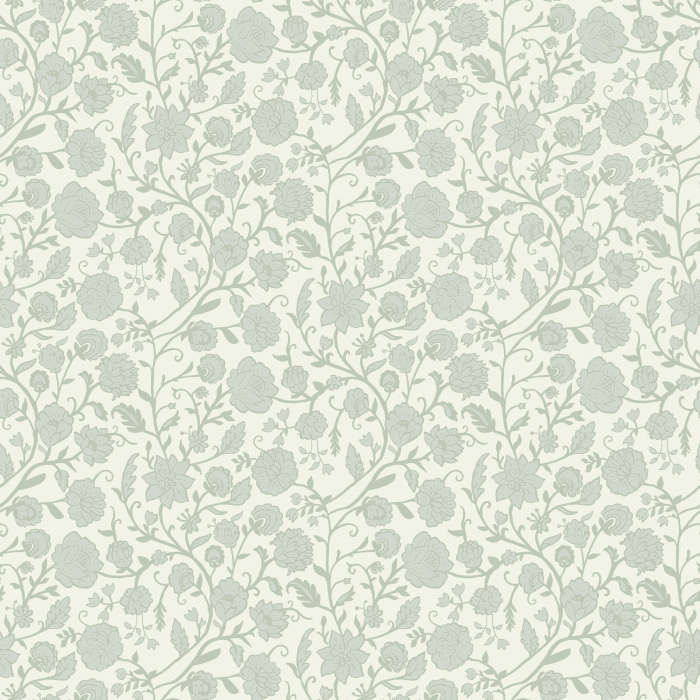 Sunny Chintz Wallpaper features an elegant trailing floral pattern inspired by classic English chintz textiles, with delicate blossoms, graceful vines, and finely detailed botanical accents for a timeless garden-inspired look.