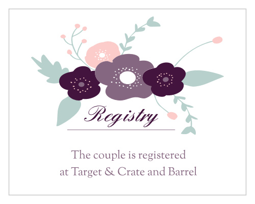 If you are looking for an registry card to match the classic sophistication of our Fantastically Floral photo wedding invitation, then the Fantastically Floral registry card is the right enclosure card for you.