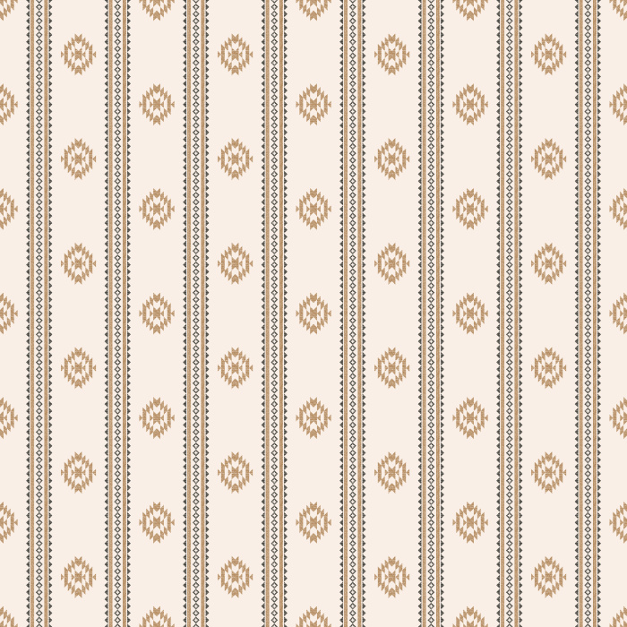 Striped Weave Wallpaper blends timeless farmhouse charm with delicate woven-inspired stripes and repeating geometric medallions for a refined, heritage-inspired look.
