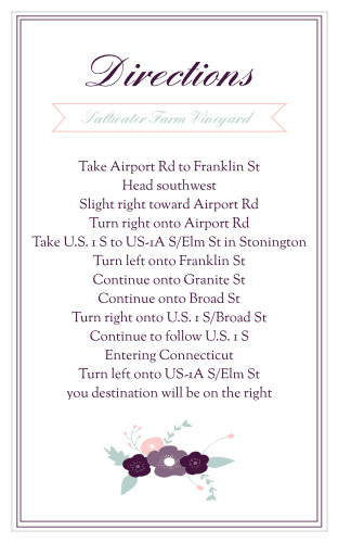 If you are looking for an direction card to match the classic sophistication of Fantastically Floral photo wedding invitation, then the Fantastically Floral direction card is the right enclosure card for you.