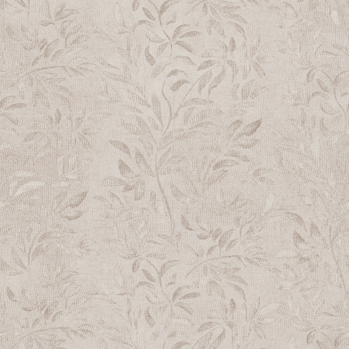 Create a serene, nature-inspired retreat with Gentle Foliage Wallpaper, a softly textured botanical wallpaper featuring delicate hand-drawn leafy branches layered over a subtle linen-inspired background.