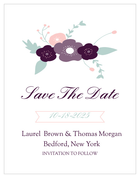 Our Fantastically Floral save the date cards are a great way to let your friends and family see what a cute couple you make.