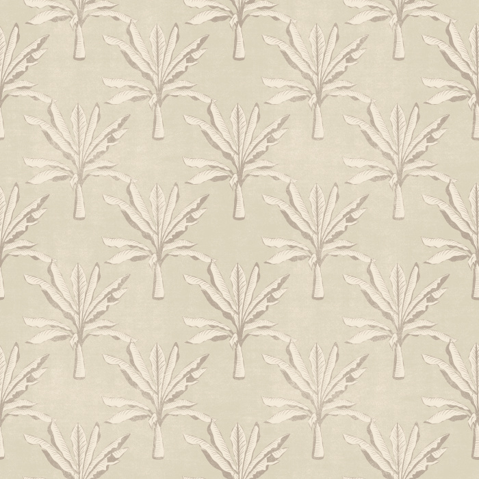 Transform your space into a serene island retreat with Tropical Oasis Wallpaper, a sophisticated banana leaf wallpaper featuring hand-drawn tropical palms arranged in a timeless repeating pattern.