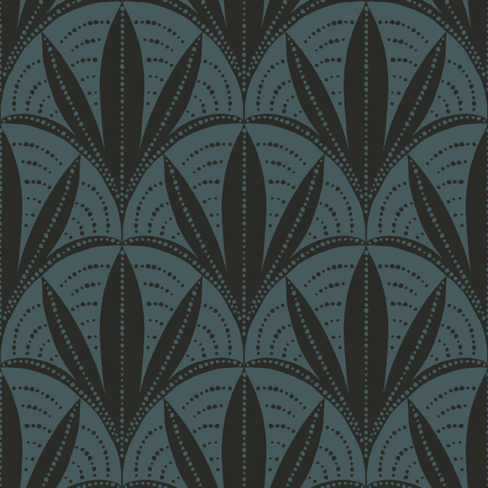 Capture the elegance of the Roaring Twenties with Twenties Glam Wallpaper, a sophisticated Art Deco wallpaper featuring stylized fan motifs, geometric leaf shapes, and intricate linework inspired by classic Jazz Age design.