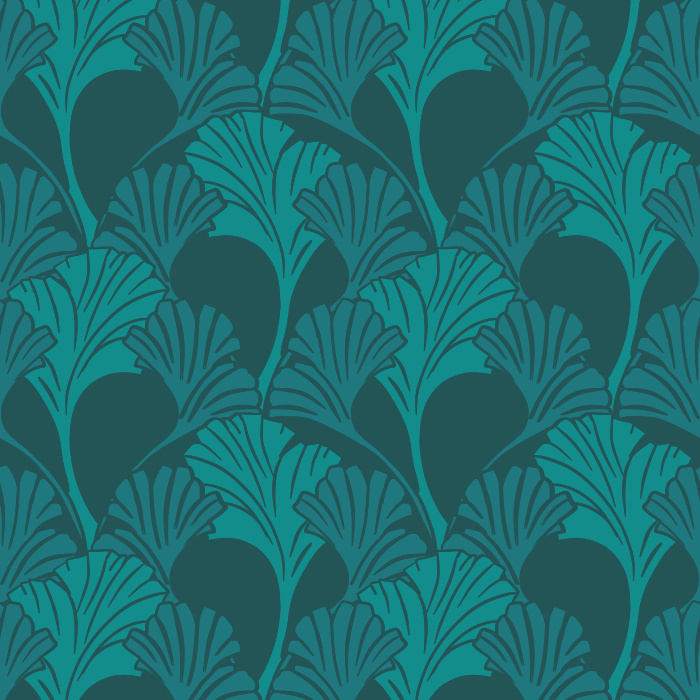 Add timeless elegance to your home with Gilded Ginkgo Wallpaper, an Art Deco botanical wallpaper featuring stylized ginkgo leaf fans arranged in a graceful geometric repeat.