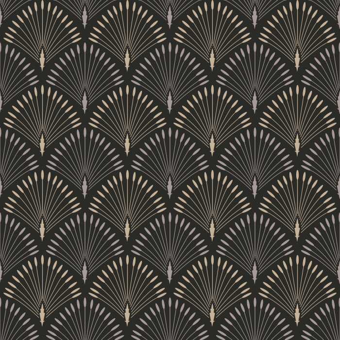 Bring timeless Art Deco style to your walls with Luxe Palms Wallpaper, featuring an elegant repeating fan palm pattern.