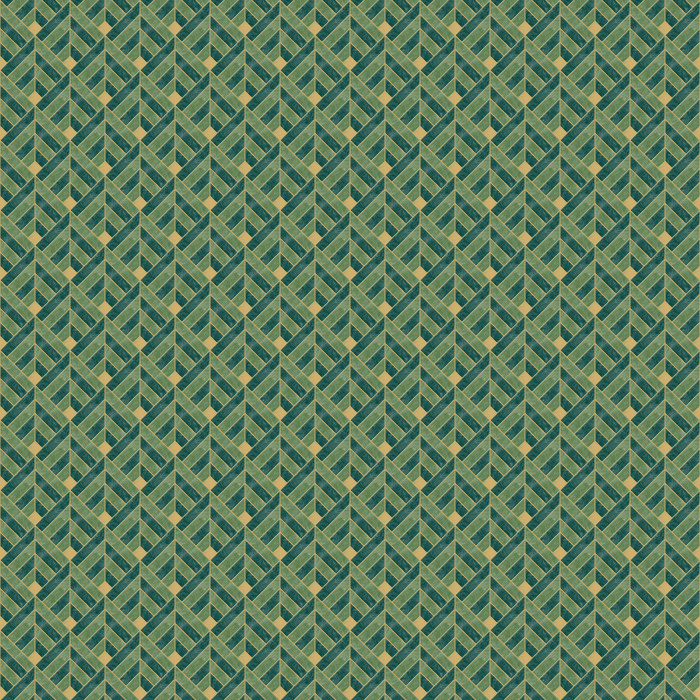 Peacock Tiles Wallpaper features a small-scale geometric pattern of interlocking angled lines inspired by classic Art Deco tilework.