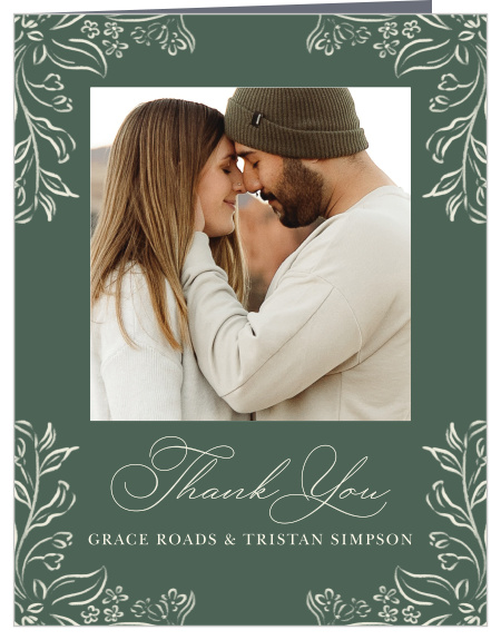 Spring Parkway Wedding Thank You Cards pair a timeless photo-forward layout with an elegant script “Thank You” and refined personalized names for a warm, sophisticated way to express your gratitude.