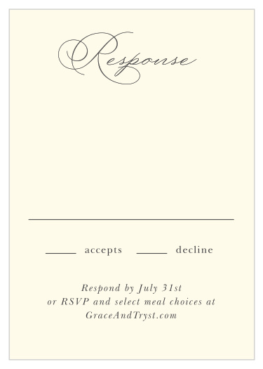 Our Arched Vine Response Cards are sure to let you know how many friends and family members plan to attend your wedding.