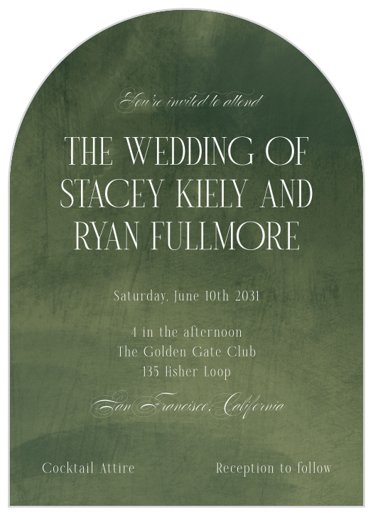 Abstract Texture Wedding Arch Invitations feature a dramatic arched silhouette, a curved shape, and sophisticated typography for a striking modern wedding stationery suite.
