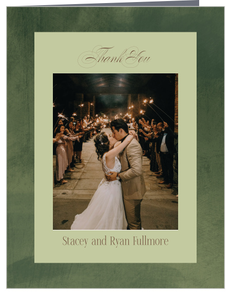 Abstract Texture Wedding Arch Thank You Cards combine a favorite wedding photo with rich artistic texture and elegant typography for a sophisticated way to thank your guests.