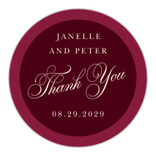 Dark Romance Wedding Arch Stickers feature a dramatic circular design with ornate calligraphy and refined typography for a sophisticated finishing touch to wedding favors and stationery.