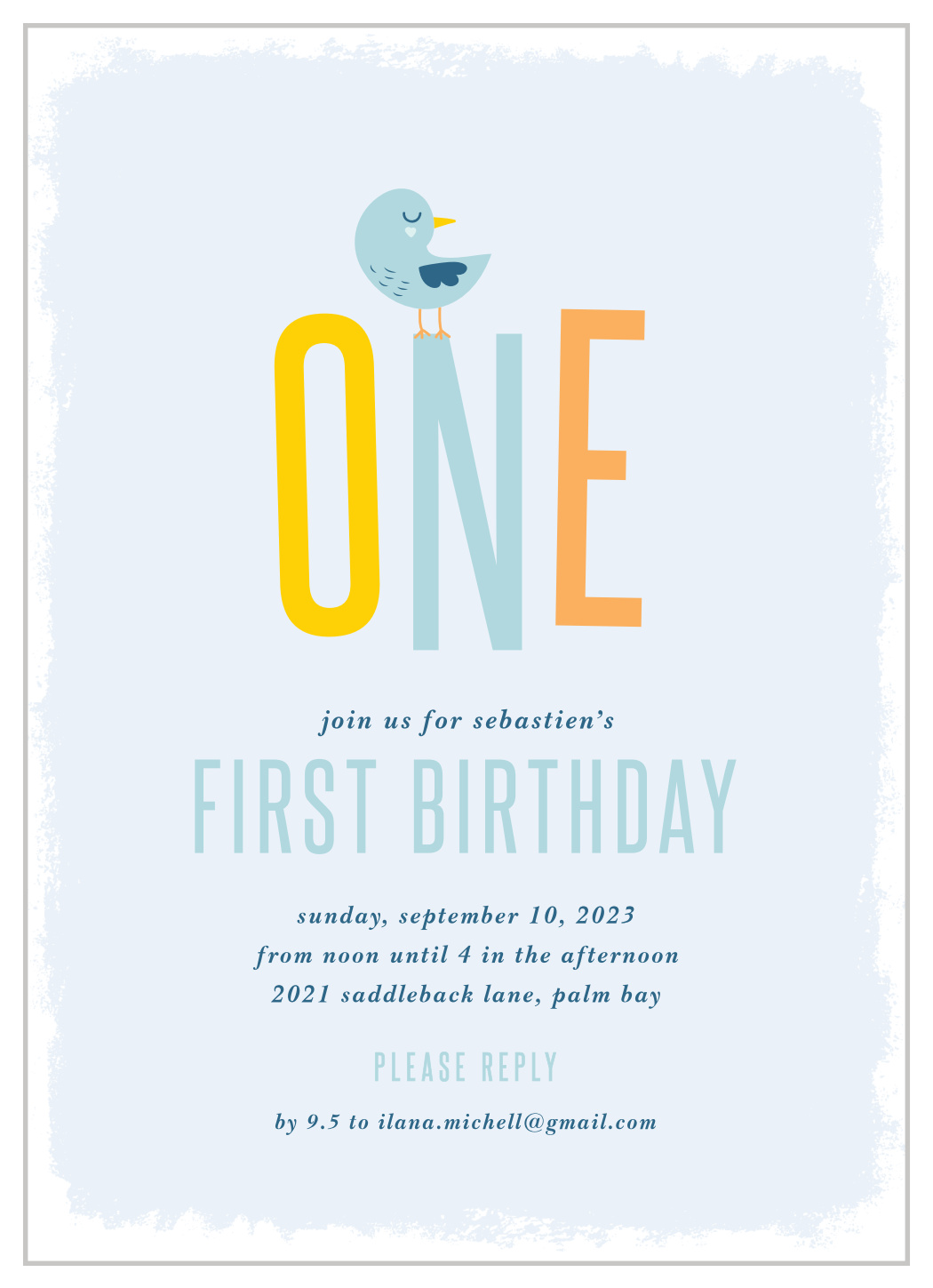 Baby Chick First Birthday Invitations