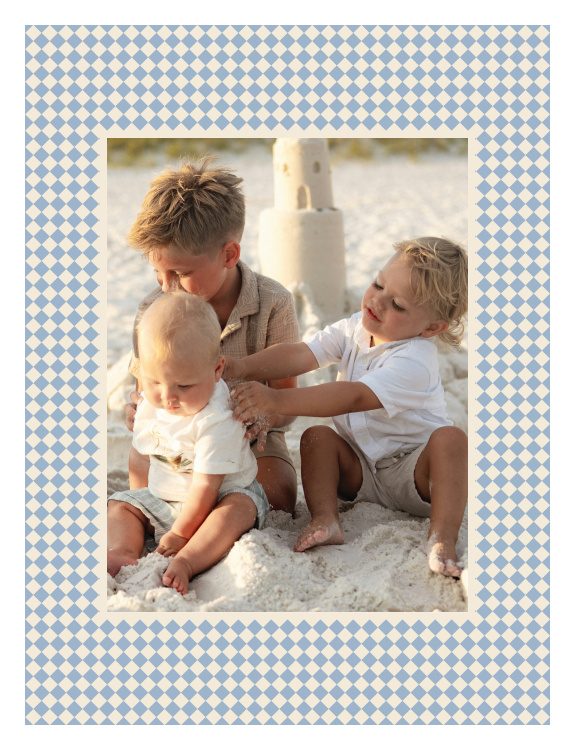 Diamond Check Photo Art Print pairs a favorite photo with a classic diamond check border for a playful, personalized display.