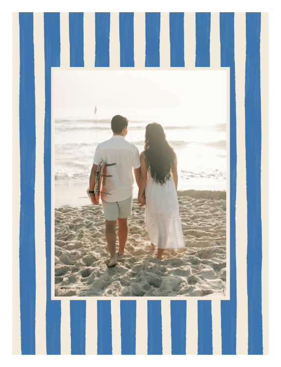 Beach Stripes Photo Art Print pairs a favorite photo with bold hand-painted stripes for a relaxed, personalized display.
