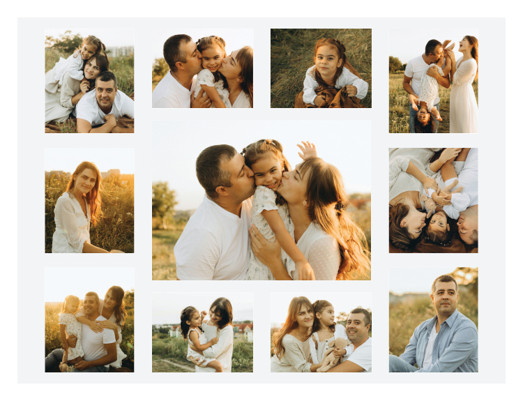 Multi Collage Photo Art Print brings a collection of favorite photos together in a clean gallery-style layout for a personalized display of meaningful memories.