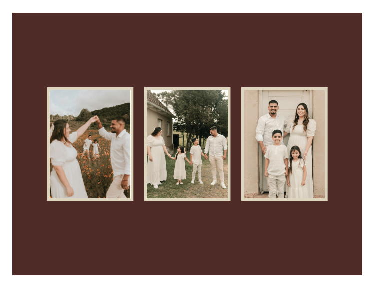 Mulberry Trio Photo Art Print brings three favorite photos together in a clean, balanced layout for a personalized display of meaningful memories.