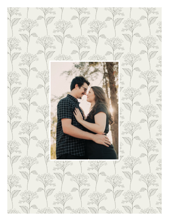 Hydrangea Frame Photo Art Print pairs a favorite photo with delicate hand-drawn hydrangeas for an elegant, personalized display.