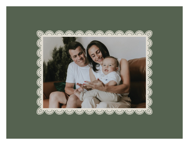 Lace Frame Photo Art Print pairs a favorite photo with a delicate scalloped lace border for a charming, personalized display.