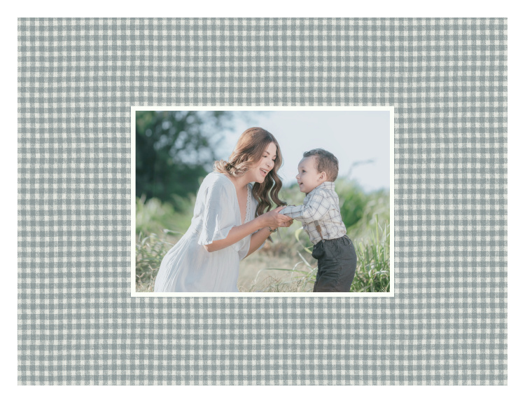 Gingham Textile Photo Art Print pairs a favorite photo with a classic gingham check background.