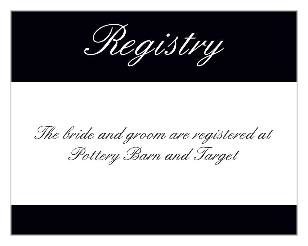Forever Chic Registry Cards