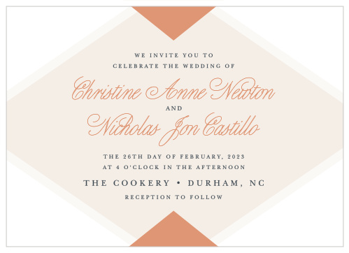 Our Champagne & Tables Wedding Invitations gather friends and family together to witness your union.