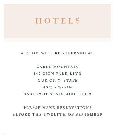 Our Champagne & Tables Accommodation Cards suggest your favorite local hotels to out-of-town family and friends.