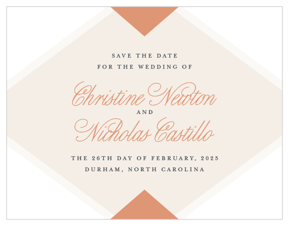 Family and friends are sure to mark their calendars for your wedding when you send out our Champagne & Tables Save the Date Cards.