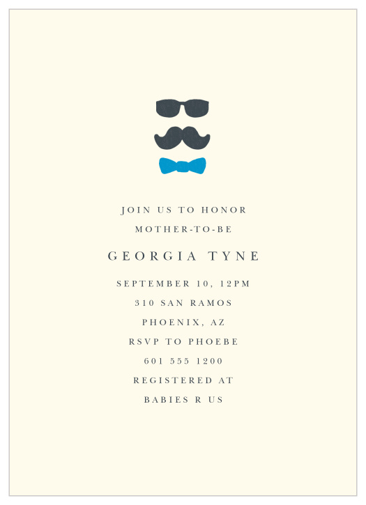 Your bundle of joy is on the way, celebrate with family and friends with our Mustache Bash Baby Shower Invitations! 