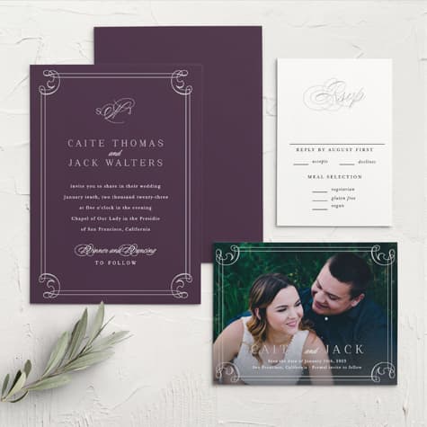 Victorian Frame Wedding Invitations