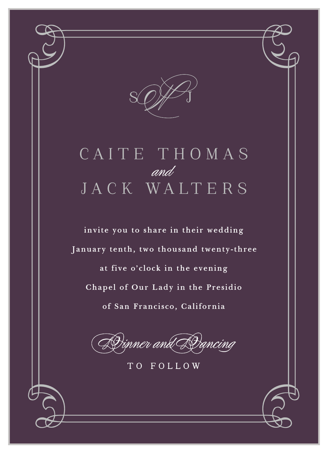 Victorian Frame Wedding Invitations