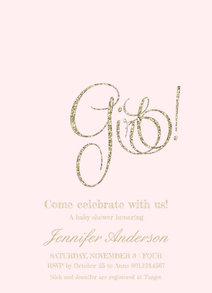 Glitter and Gold Baby Shower Invitations