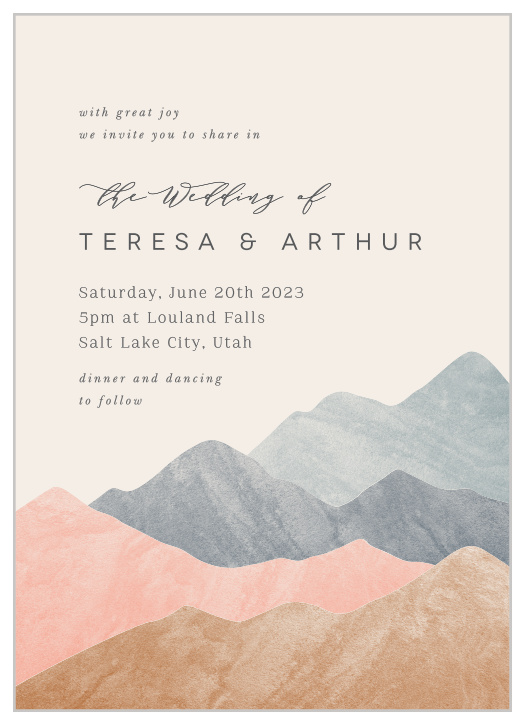 Our Mystic Mountains Wedding Invitations surround you with family and friends on your special day.