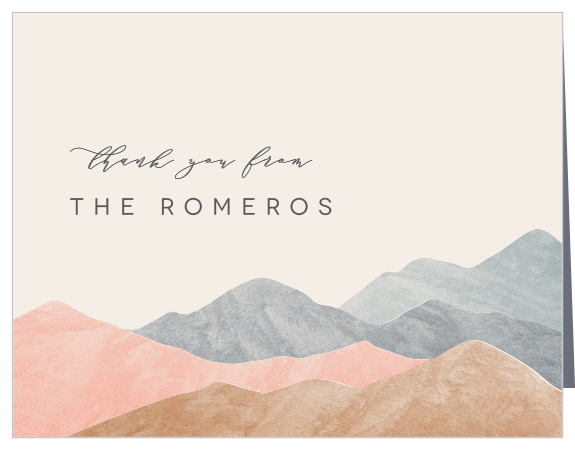 Our Mystic Mountains Wedding Thank You Cards share your appreciation for the support and presence of loved ones on your big day.