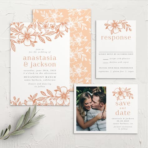 Floral Whimsy Wedding Invitations