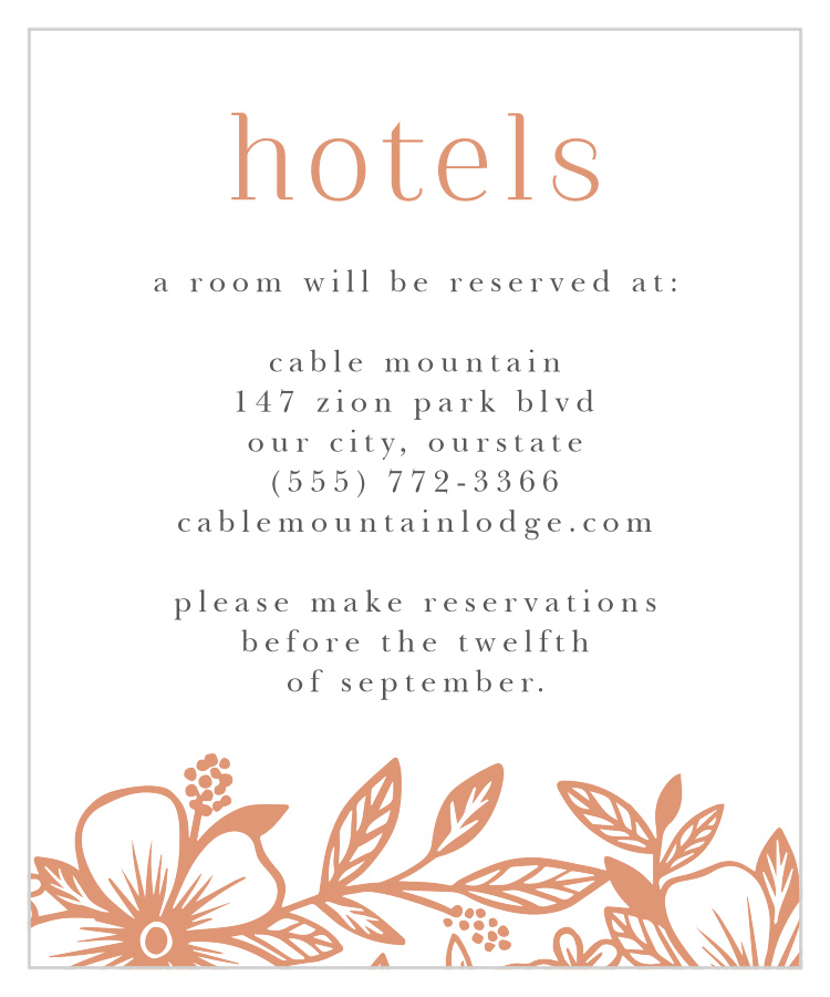 Floral Whimsy Accommodation Cards
