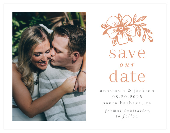 Family and friends are sure to mark their calendars for your wedding when you send out our Floral Whimsy Save the Date Magnets.